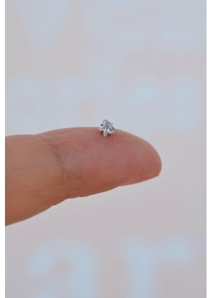 316 L Çelik 3 mm Yıldız Tektaş Hızma Burun Piercingi Gümüş Renk fiyatları