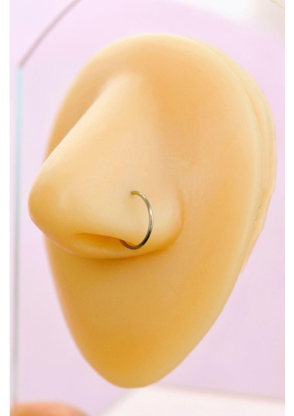 10 mm 316 L Çelik Düz Halka Model Hızma Gümüş Renk