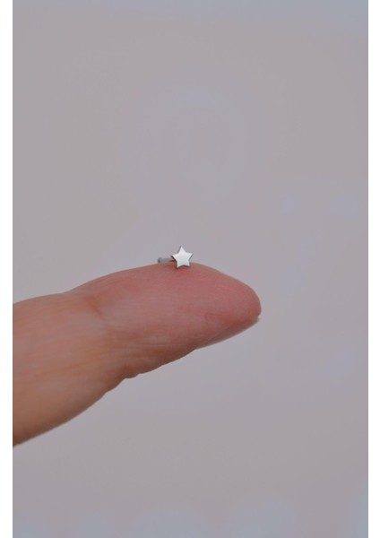 316 L Yıldız Hızma Burun Piercingi Gümüş Renkli modelleri