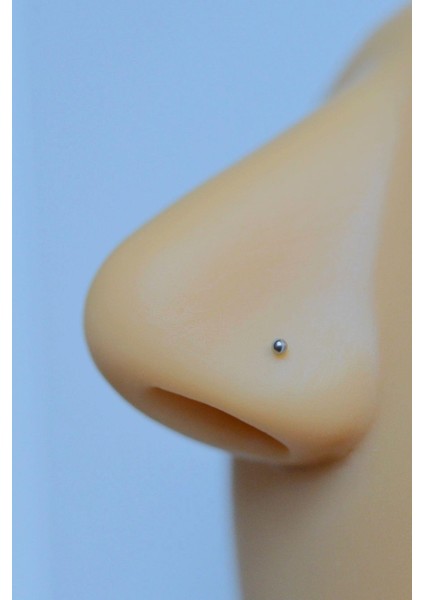 Gümüş Renk 1.5 mm Çelik Top Hızma Burun Piercingi