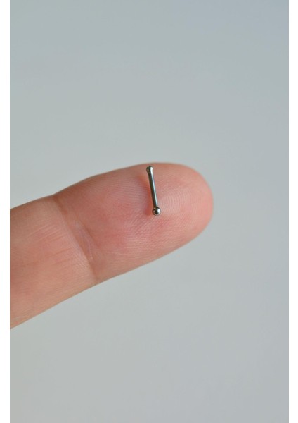 Gümüş Renk 1.5 mm Çelik Top Hızma Burun Piercingi fiyatları