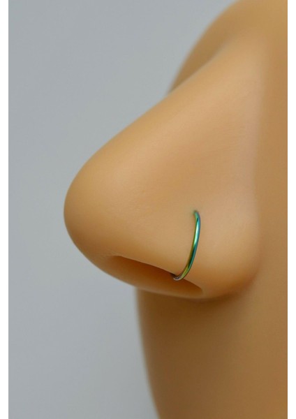 Hologram Renkli 8 mm Çelik Halka Hızma Burun Piercingi fiyatları
