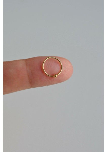 Gold Renkli Mini Topçuklu 10 mm Çelik Halka Hızma Burun Piercingi fiyatları