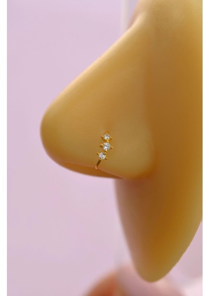 Gold Renk 925 Ayar Gümüş Üçtaş Halka Hızma fırsatları