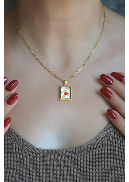 Tarot Kartı Kolye Aşk Sembolü Kolye The Lovers Plaka Madalyon Kolye Gold fiyatları