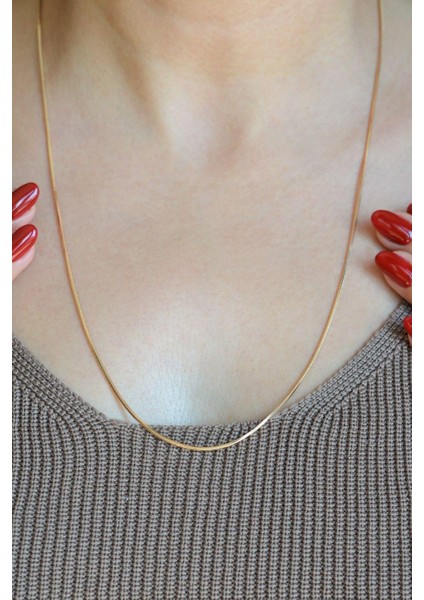 Ince Italyan Zincir Rose Gold Renk 60 cm