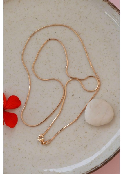 Ince Italyan Zincir Rose Gold Renk 60 cm modelleri