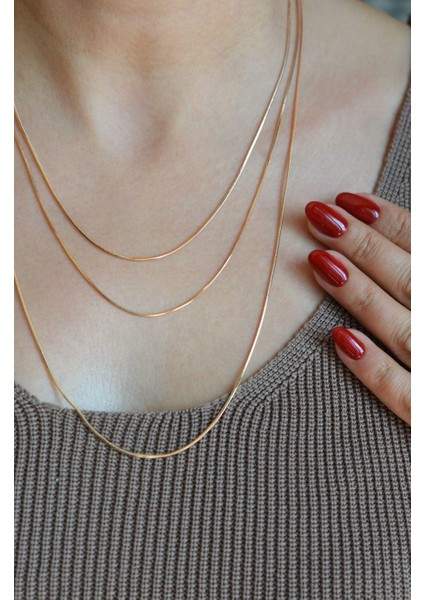 Ince Italyan Zincir Rose Gold Renk 60 cm fırsatları