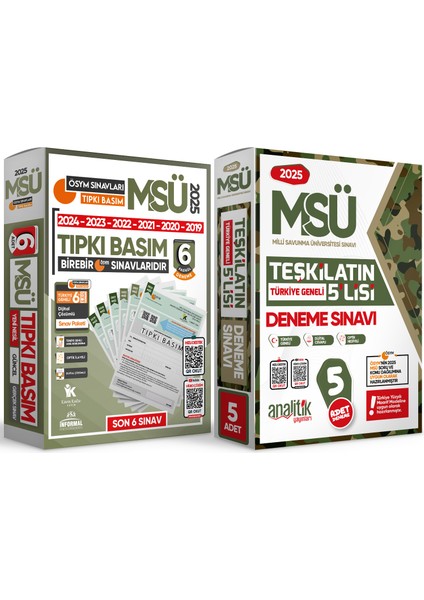 2025 MSÜ ÖSYM Çıkmış Soru 6'lı Tıpkı Basım ve Teşkilatın 5’lisi Özgün Deneme 2’li Set