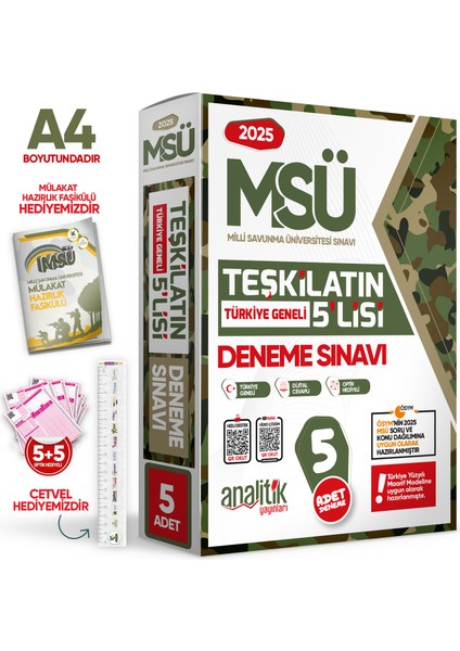 2025 MSÜ ÖSYM Çıkmış Soru 6'lı Tıpkı Basım ve Teşkilatın 5’lisi Özgün Deneme 2’li Set