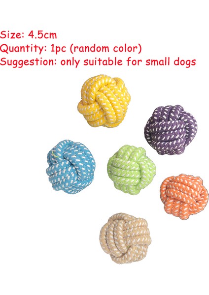 Rastgele Color-1pc Tarzı 1 Adet Renkli Köpek Pamuk Ip Top Isırma Oyuncak Çiğneme Diş Kaşıma Pomeranian Tedy Oyuncak Top Etkileşimli Yavru Eğitim Pet Oyuncak Topu (Yurt Dışından)