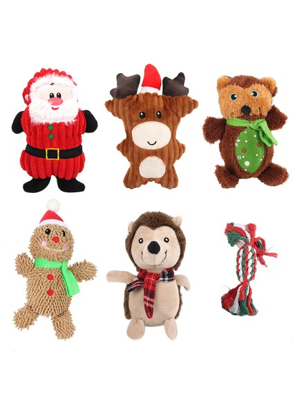 Sevimli Ayı Stili Küçük Köpekler Için Noel Köpek Oyuncakları Peluş Squeaky Yavru Oyuncaklar Squeaker ile Dayanıklı Dolgulu Noel Baba Geyik Pet Malzemeleri (Yurt Dışından)