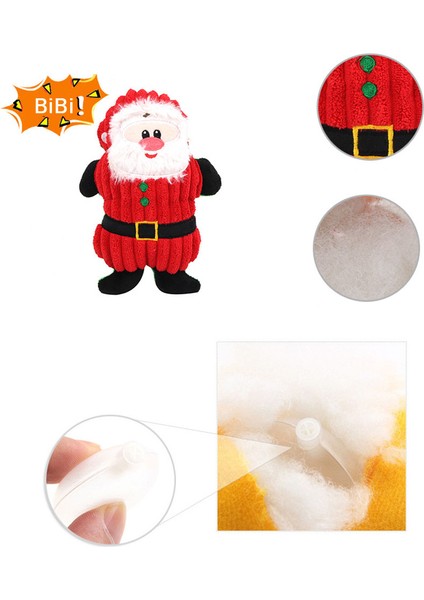 Sevimli Ayı Stili Küçük Köpekler Için Noel Köpek Oyuncakları Peluş Squeaky Yavru Oyuncaklar Squeaker ile Dayanıklı Dolgulu Noel Baba Geyik Pet Malzemeleri (Yurt Dışından)