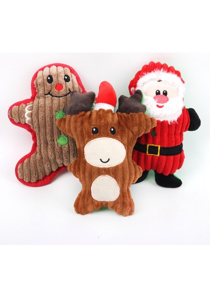 Sevimli Ayı Stili Küçük Köpekler Için Noel Köpek Oyuncakları Peluş Squeaky Yavru Oyuncaklar Squeaker ile Dayanıklı Dolgulu Noel Baba Geyik Pet Malzemeleri (Yurt Dışından)