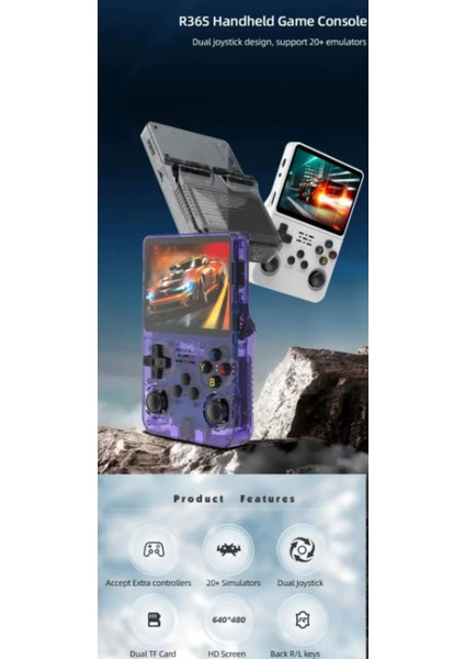 R36S Retro Oyun Konsolu 3.5 Inç IPS Linux Sistemi Taşınabilir Video Oynatıcı 64 GB 15000+OYUN fırsatları