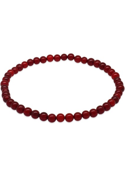 Küre Kesim Soft Kırmızı Doğal Damla Kehribar Erkek Bileklik