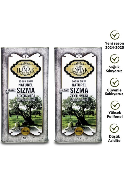özel harman Soğuk Sıkım Natürel Sızma Zeytinyağı 2 x 5 litre=10 litre