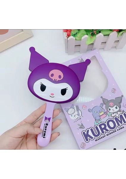 Sevimli Makyaj Ayna Ve Tarak Saç Fırça Seti Kuromi Hayranlarına Özel Doğum Günü Hediye