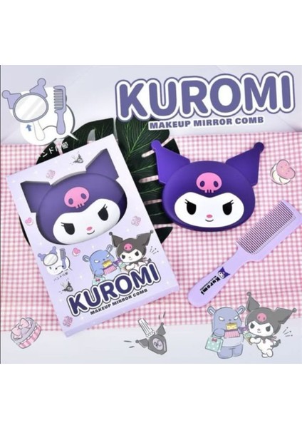 Sevimli Makyaj Ayna Ve Tarak Saç Fırça Seti Kuromi Hayranlarına Özel Doğum Günü Hediye indirimleri