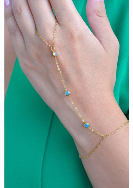 Sacce Scarves&Accessories Nazar Boncuklu Çelik Şahmeran Gold Renkli