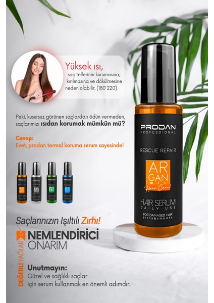 Argan Yağı Fön Suyu Isı Koruyucu & Şaç Serumu Nemlendirici Etki 2'li Saç Bakım Seti - 400ml + 100 ml modelleri