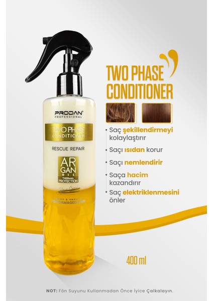 Argan Yağı Fön Suyu Isı Koruyucu & Şaç Serumu Nemlendirici Etki 2'li Saç Bakım Seti - 400ml + 100 ml indirimleri