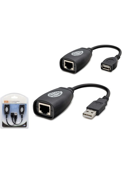 Concord C-5605 Extension Adaptör USB RJ45 Erkek Dişi 45MT
