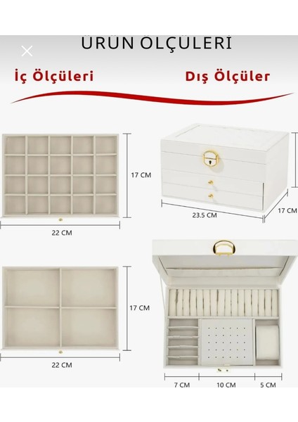 Kilitli Mücevher Saklama Kutusu ile Üç Katmanlı Çok Fonksiyonlu Mücevher Kutusu (Yurt Dışından) fırsatları