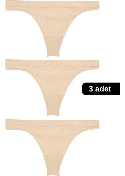 Mikro Fiber Kadın Tanga 3'lü Özel Paket - Siyah, Beyaz, Ten | S/m, L/xl modelleri