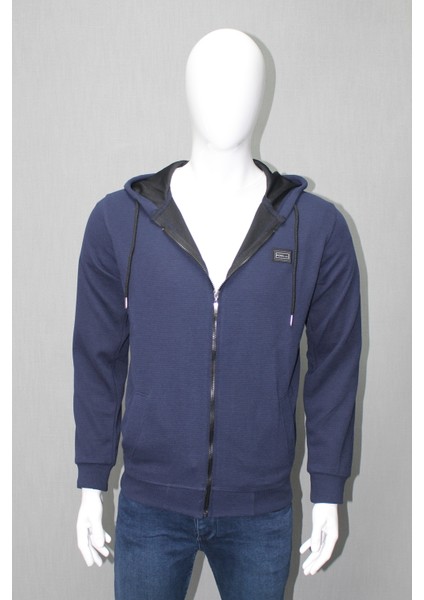 Kapüşonlu Otoban Desen Hırka