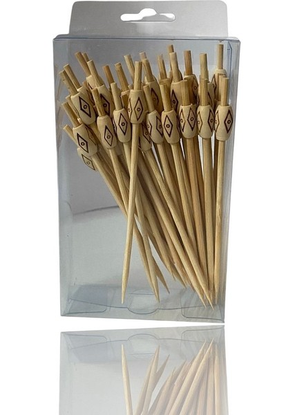 Bambu Göz Desenli Kürdan 12 Cm. 50 Adet