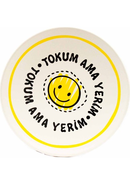 Tokum Ama Yerim! 20 cm Tasarım Pasta Tabağı-1 Adet Hediyelik Pasta Tabağı