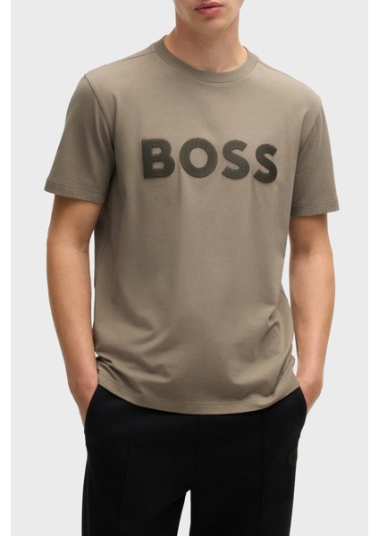 Streç Pamuklu Regular Fit Büyük Logolu T Shirt Erkek T Shirt 50535170 334