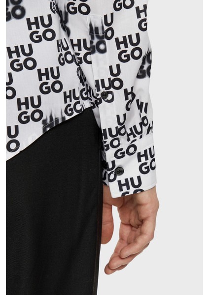 % 100 Pamuk Slim Fit Tamamı Logolu Gömlek Erkek Gömlek 50534257 199