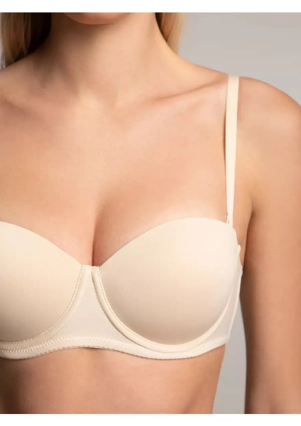 Lenola Model Destekli Push Up Dolgulu Yumuşak Dokulu Straplez Sütyen