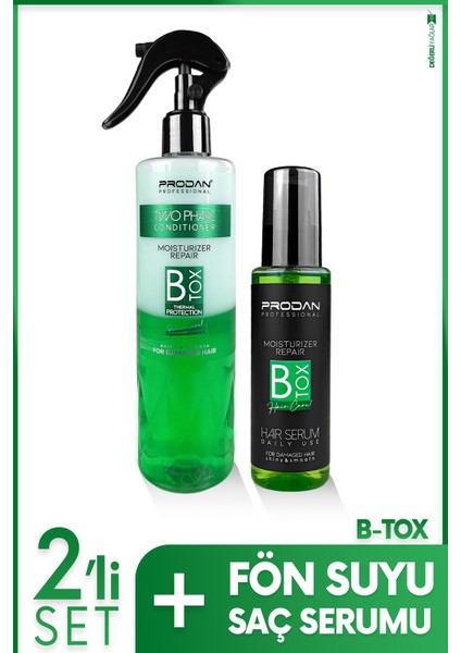 B-Tox Fön Suyu Isı Koruyucu & Şaç Serumu Onarıcı-Yenileyici Etki 2'li Saç Bakım Seti 400ml + 100 ml