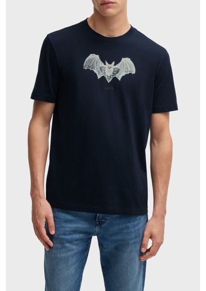 Regular Fit Bisiklet Yaka Baskılı T Shirt Erkek T Shirt 50534924 404