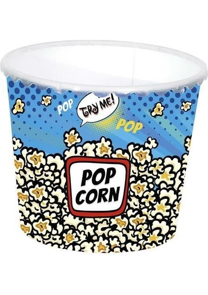 2,3 Lt Desenli Mısır ve Cips Kovası-Mavi Popcorn