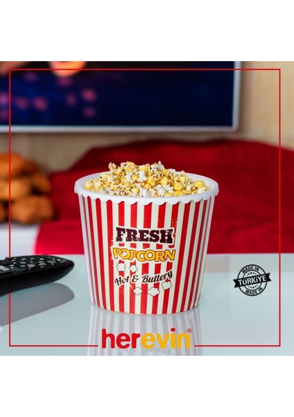 2,3 Lt Desenli Mısır ve Cips Kovası-Mavi Popcorn