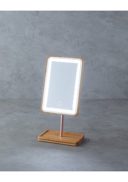 Bronte Ledli Ayna 30 cm Naturel