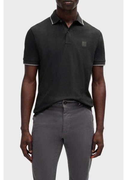 Streç Pamuklu Slim Fit Düğmeli Polo Yaka T Shirt Erkek Polo Yaka T Shirt 50507699 001