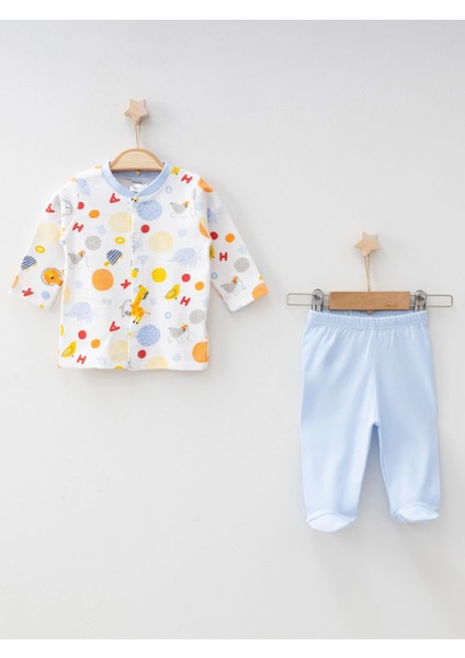Hayvanlar Desenli Patikli Pijama Takımı 2410
