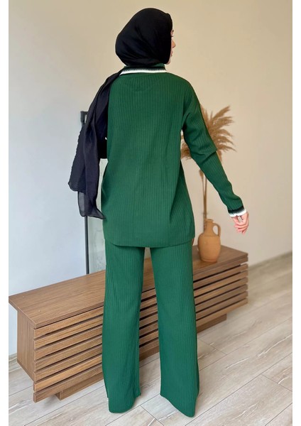 Kadın Düğmeli Tesettür Triko Ikili Takım modelleri