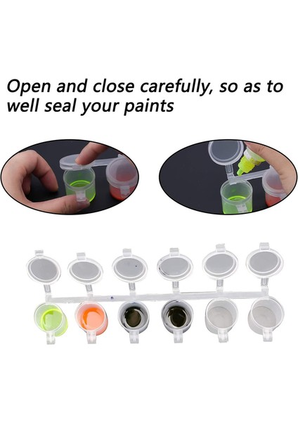 5 Şerit 30 Kap Boş Boya Kapları, 10ML 0.35OZ Mini Kap Şeffaf Plastik Saklama Kapları (Yurt Dışından)