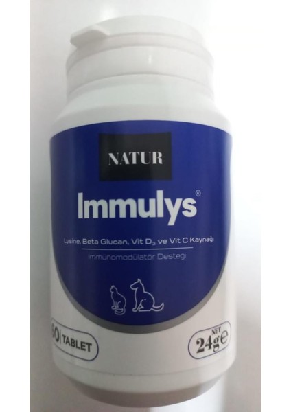 Immulys Kedi ve Köpek Için Immünomodületör 60 Tablet (STT:07/2026)