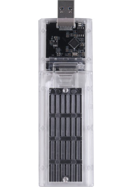 Harici M.2 Ngff Sata SSD Muhafazası Yüksek Hızlı Usb3.0 Gen1 5gbs Şeffaf Sabit Disk Kutusu Pc Siyah (Yurt Dışından)