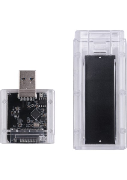 Harici M.2 Ngff Sata SSD Muhafazası Yüksek Hızlı Usb3.0 Gen1 5gbs Şeffaf Sabit Disk Kutusu Pc Siyah (Yurt Dışından)