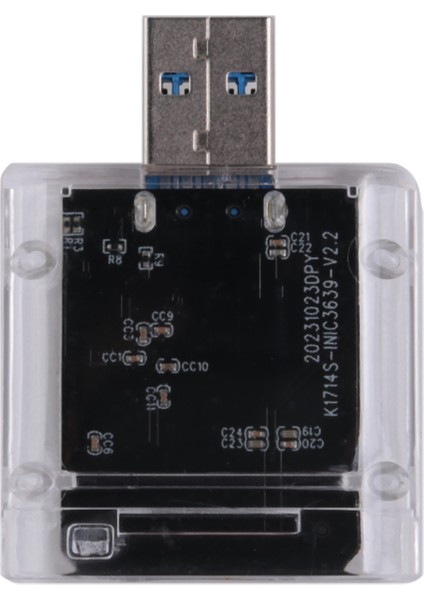 Harici M.2 Ngff Sata SSD Muhafazası Yüksek Hızlı Usb3.0 Gen1 5gbs Şeffaf Sabit Disk Kutusu Pc Siyah (Yurt Dışından)