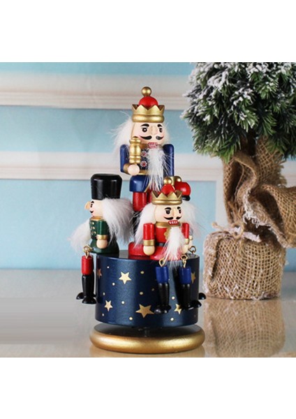 Noel Fındıkkıran Çocuk Doğum Günü Ev Dekorasyonu Müzik Kutusu Kendin Yap Ahşap Oyuncak El Sanatları, Mavi (Yurt Dışından) fırsatları
