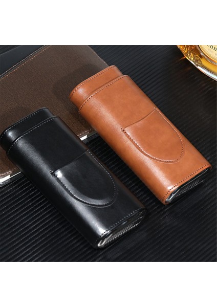 Puro Kılıfı Üç Parmak Taşınabilir Nemlendirici Pu Deri Kutu, Siyah (Yurt Dışından) fiyatları